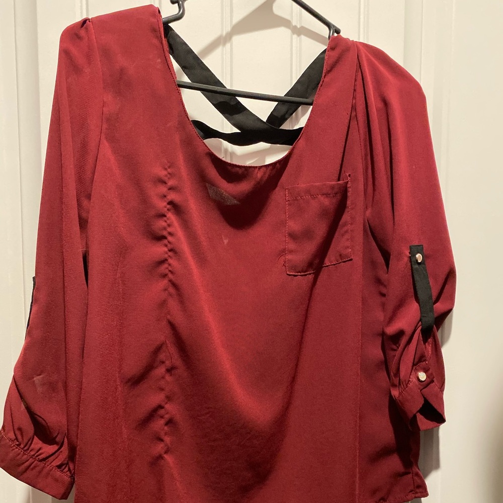 Women’s burgundy blouse